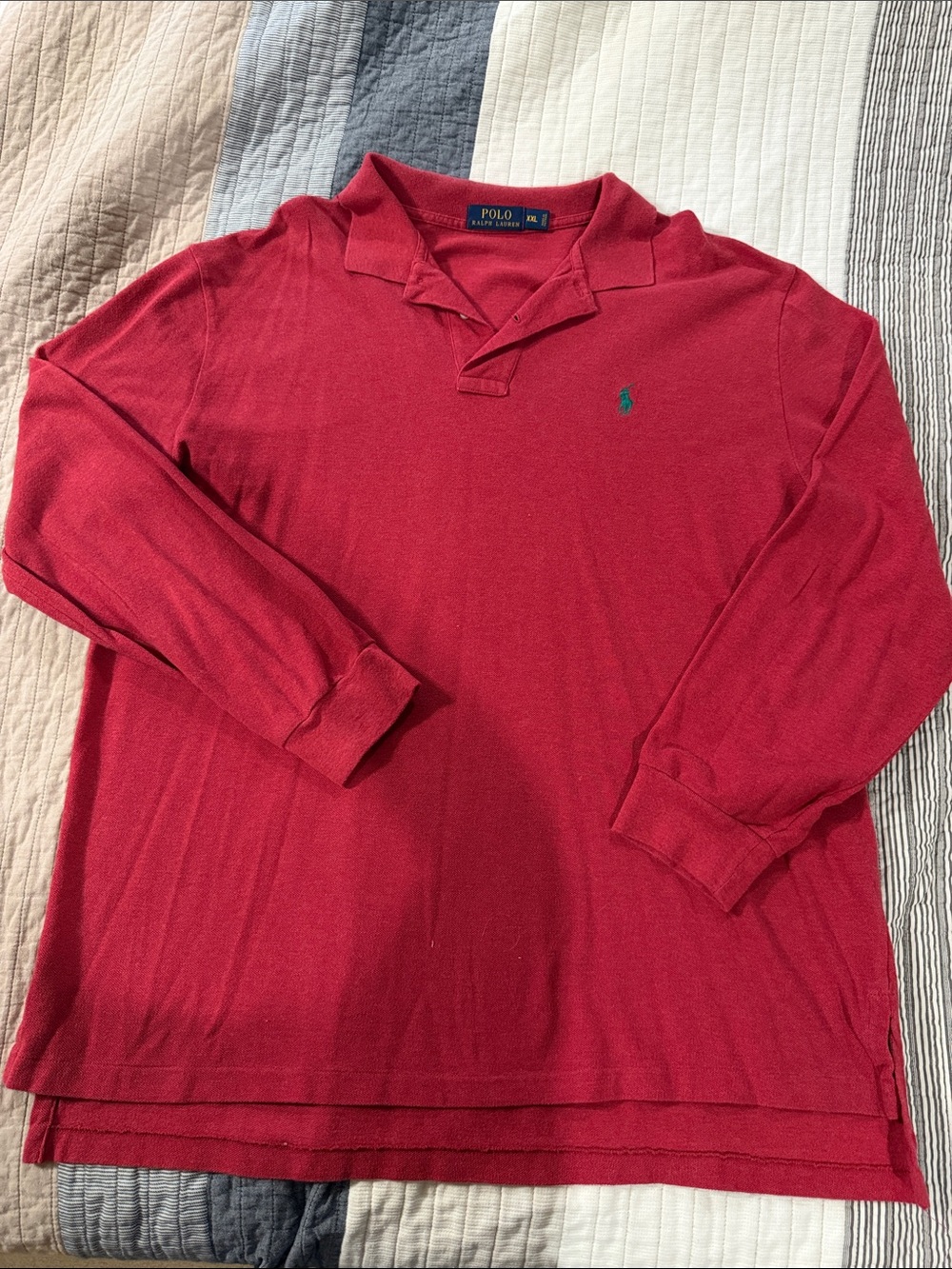 Polo by Ralph Lauren Long Sleeve Red Polo with Green Pony